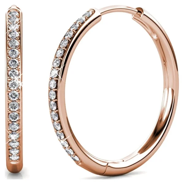 18k Rose Gold Plated Hoop Earrings - Image 3