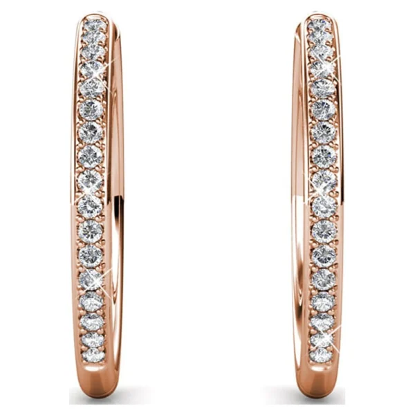 18k Rose Gold Plated Hoop Earrings - Image 2