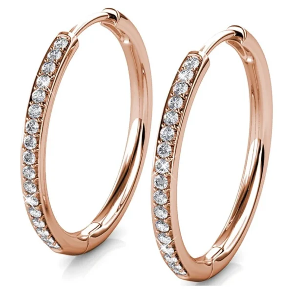 18k Rose Gold Plated Hoop Earrings